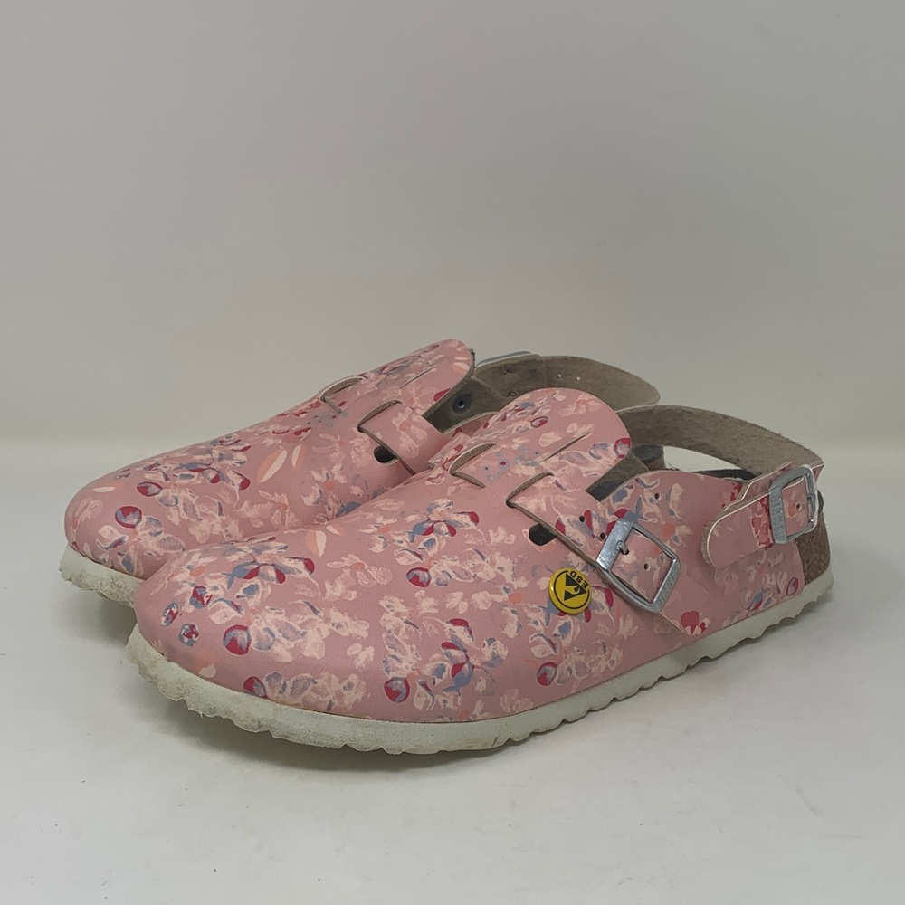 Birkenstock Kay SL Clog Pink Floral Buckle Shoes Size 6 Women’s